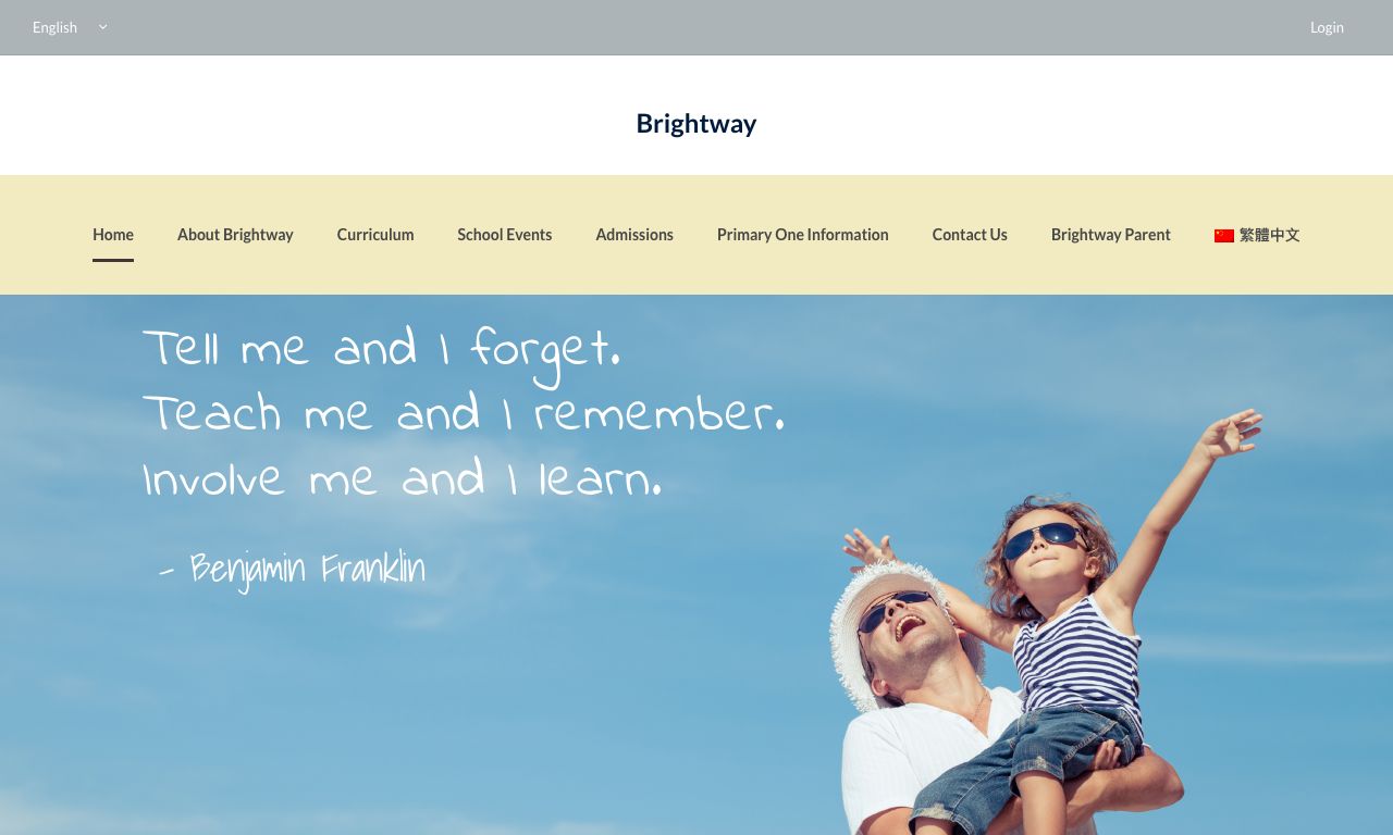 Screenshot of the Home Page of BRIGHTWAY KINDERGARTEN