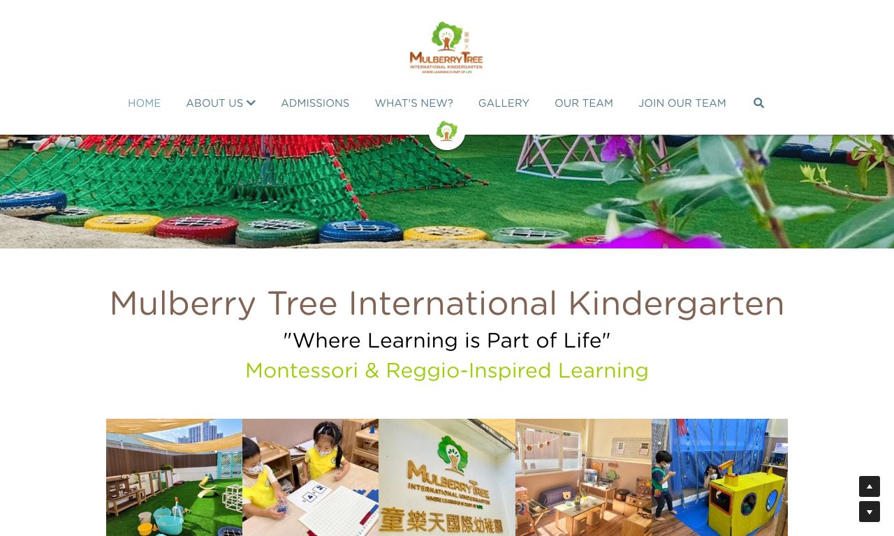 Screenshot of the Home Page of MULBERRY TREE INTERNATIONAL KINDERGARTEN