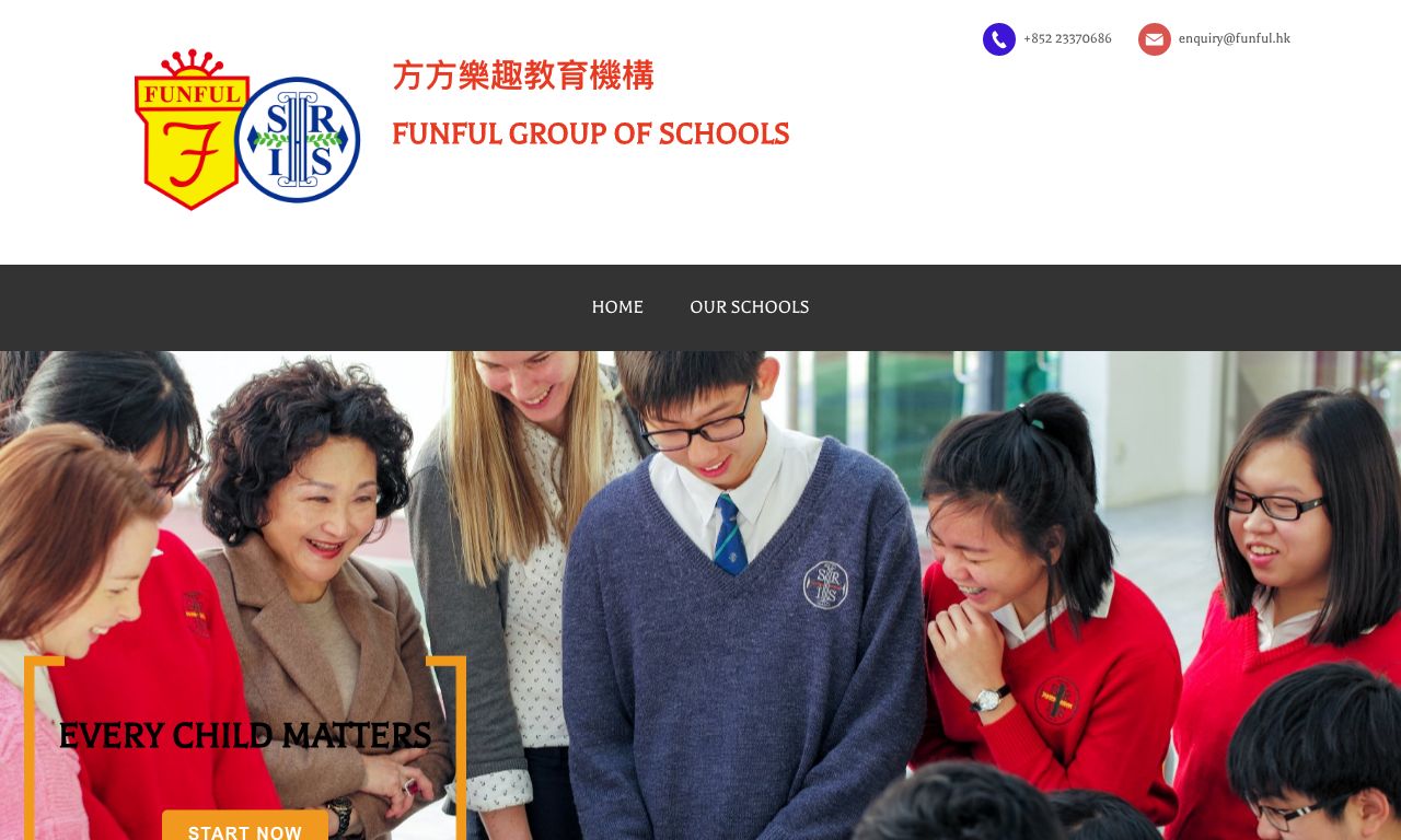 Screenshot of the Home Page of KOWLOON FUNFUL KINDERGARTEN