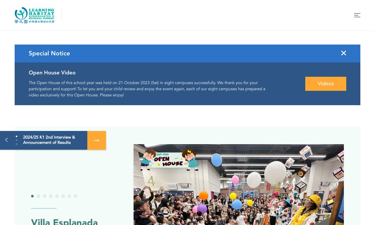 Screenshot of the Home Page of LEARNING HABITAT KINDERGARTEN (THE SPARKLE)