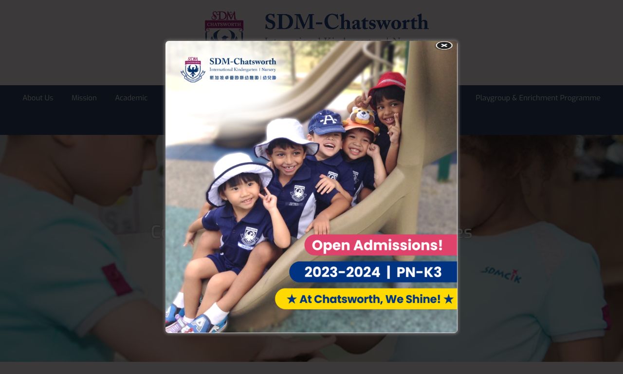 Screenshot of the Home Page of SDM-CHATSWORTH INTERNATIONAL KINDERGARTEN (BOUNDARY STREET)