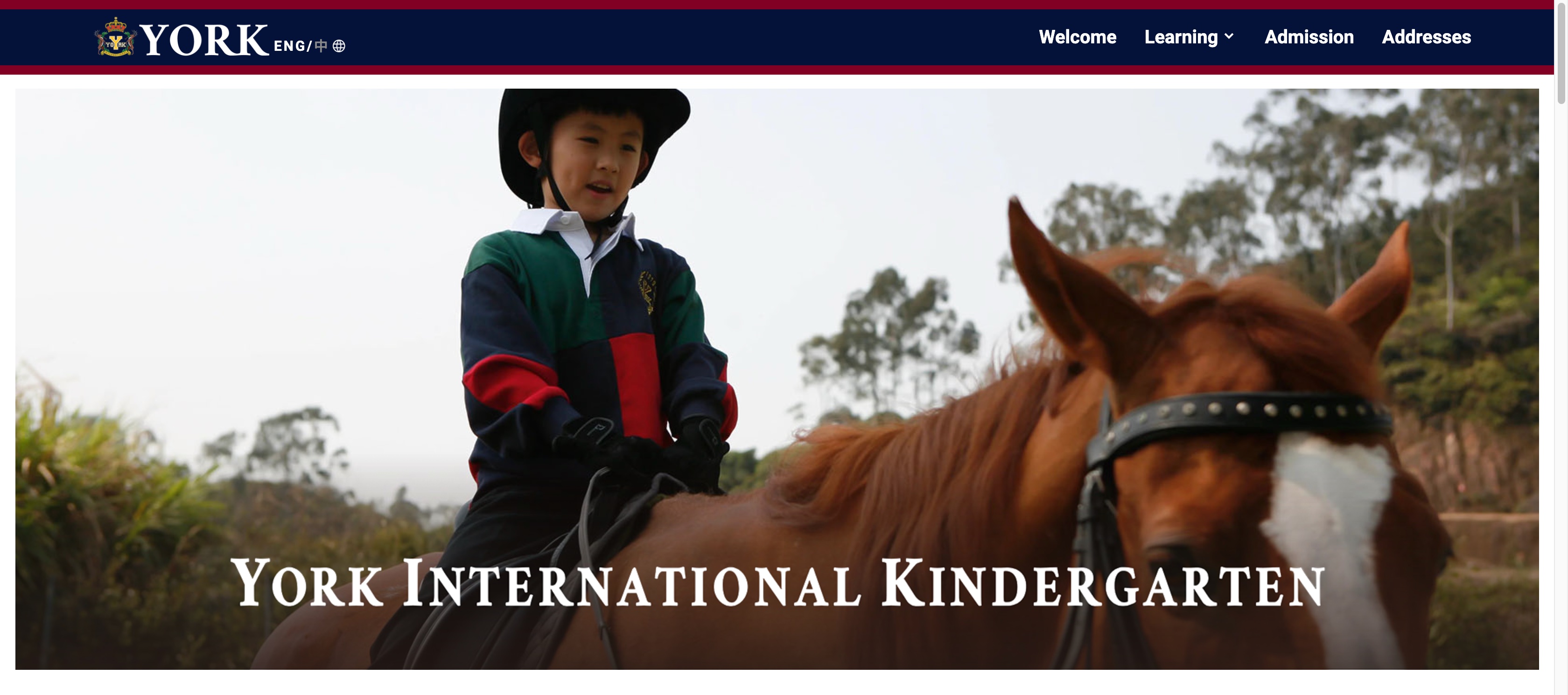 Screenshot of the Home Page of YORK ENGLISH PRIMARY SCHOOL & KINDERGARTEN (KOWLOON TONG YORK ROAD)